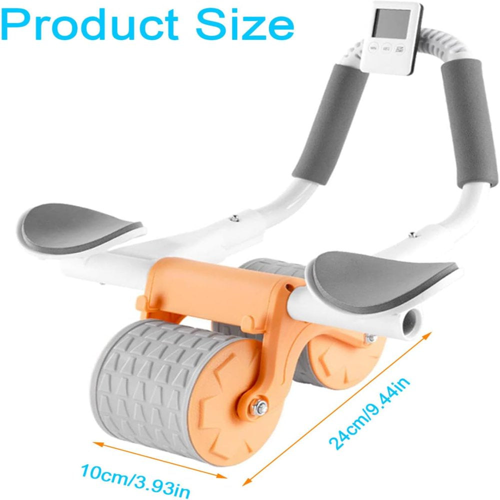 2023 New with Timer Ab Abdominal Exercise Roller Elbow Support, Abs Roller Wheel Core Exercise Equipment, Automatic Rebound Abdominal Wheel(Black)